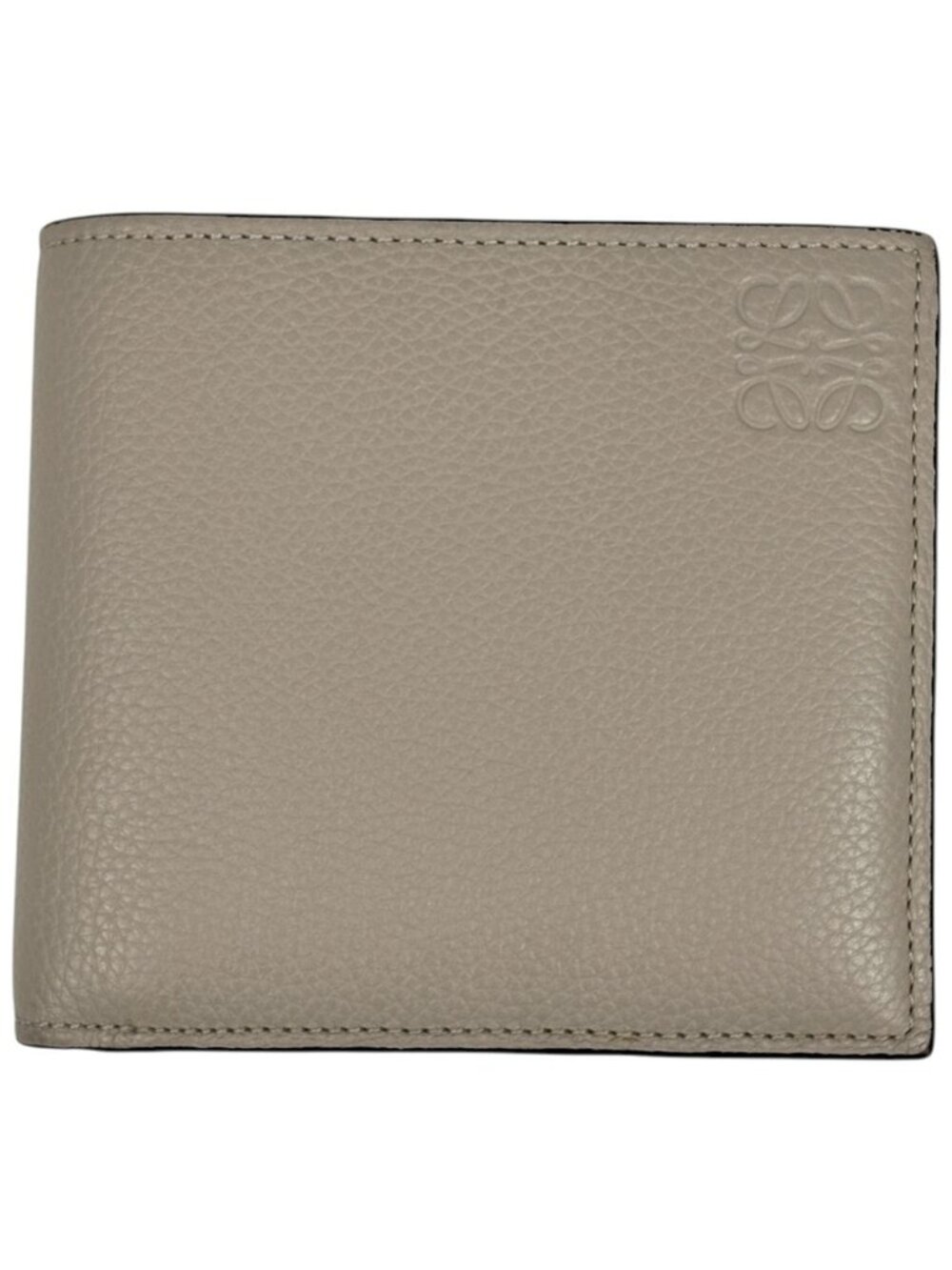 Loewe Bifold Wallet Anagram Coin Leather Beige